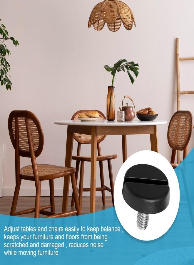 piercing 12 PCS Table Height Increaser, Table Legs, Chair Height Increaser M6 Screw-in Adjustable Furniture Levelers (Black) - Image 2